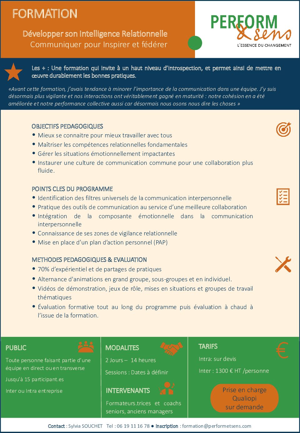 Fiche programme - Développer son Intelligence Relationnelle